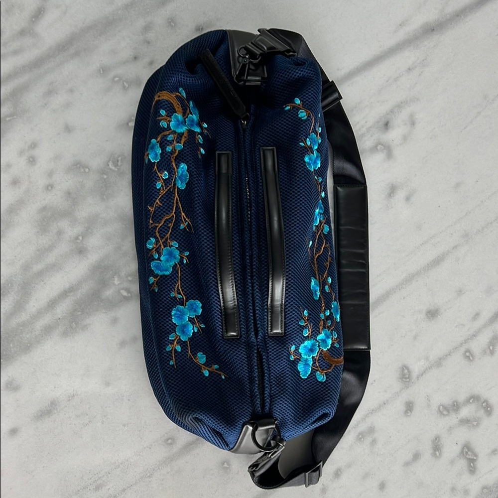 Caraa Floral Embroidered Navy Bag Duffel